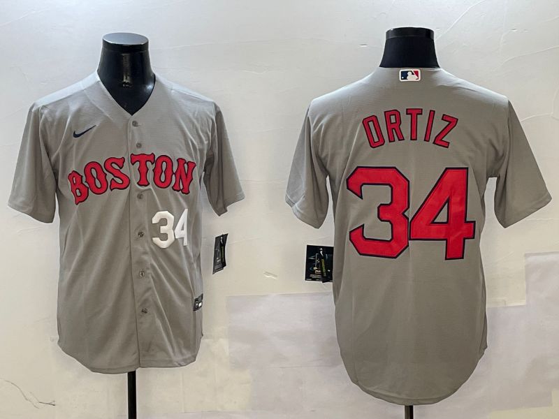 Men Boston Red Sox #34 Ortiz Grey Game 2025 Nike MLB Jersey style 5